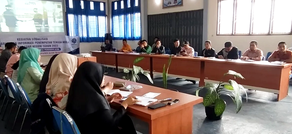 Sosialisasi Penempatan Tenaga Kerja Dalam dan Luar Negeri di UPTD BLK Aceh Tengah (Kamis, 16/3/2023)